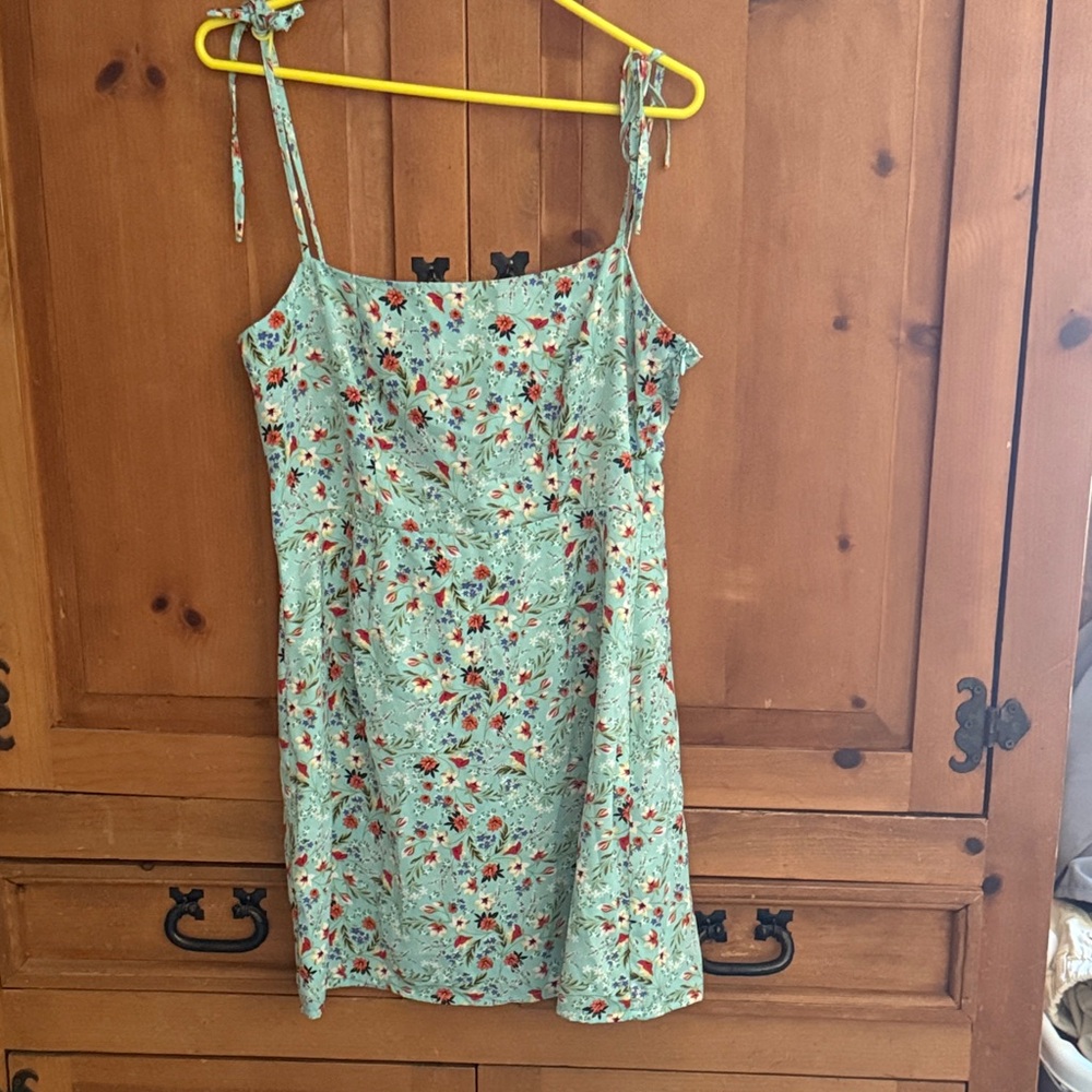 Nasty Gal Mint Floral Midi Dress